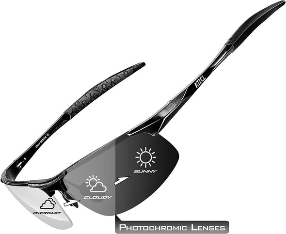 JOLLYNOVA Men's Fashion Driving Polarized Sunglasses for Men - Al-Mg metal Ultralight Frame