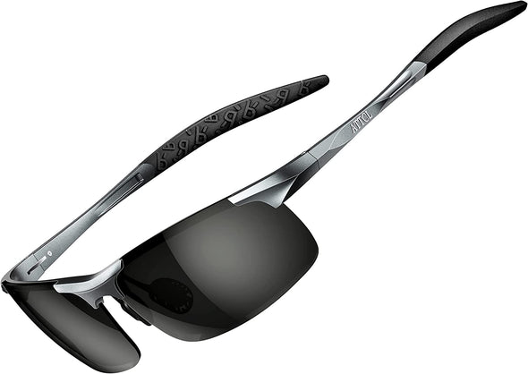 JOLLYNOVA Men's Fashion Driving Polarized Sunglasses for Men - Al-Mg metal Ultralight Frame