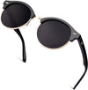 JOLLYNOVA Classic Horn Rimmed Semi Rimless Polarized Sunglasses for Men Women GQO6