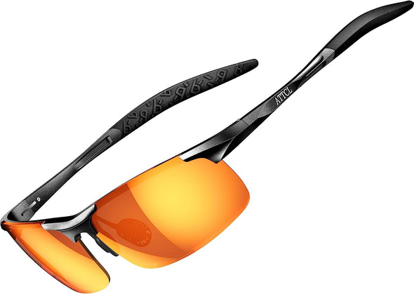 JOLLYNOVA Men's Fashion Driving Polarized Sunglasses for Men - Al-Mg metal Ultralight Frame