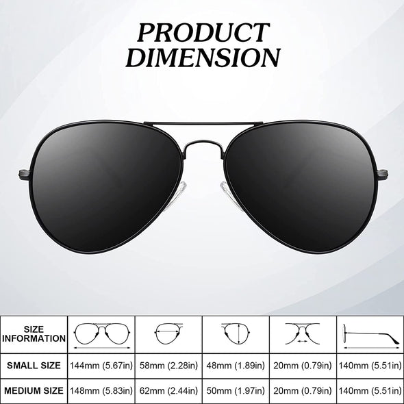 JOLLYNOVA Pilot Sunglasses for Men Women,Lightweight Metal Frame,Polarized UV400 Protection Sun Glasses