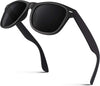 JOLLYNOVA Classic Horn Rimmed Semi Rimless Polarized Sunglasses for Men Women GQO6