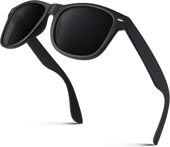 JOLLYNOVA Classic Horn Rimmed Semi Rimless Polarized Sunglasses for Men Women GQO6