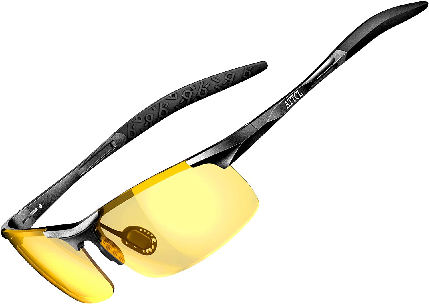 ATTCL Men's Retro Driving Polarized Sunglasses Man Al-Mg Metal Frame Ultra  Light