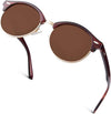 JOLLYNOVA Classic Horn Rimmed Semi Rimless Polarized Sunglasses for Men Women GQO6