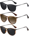 WOWSUN Polarized Sunglasses for Women Vintage Retro Round Mirrored Lens