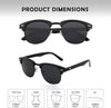 JOLLYNOVA Classic Horn Rimmed Semi Rimless Polarized Sunglasses for Men Women GQO6