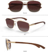 JOLLYNOVA Aviator Wood Polarized Sunglasses for Men 100% UV Protection Fishing Driving Golf
