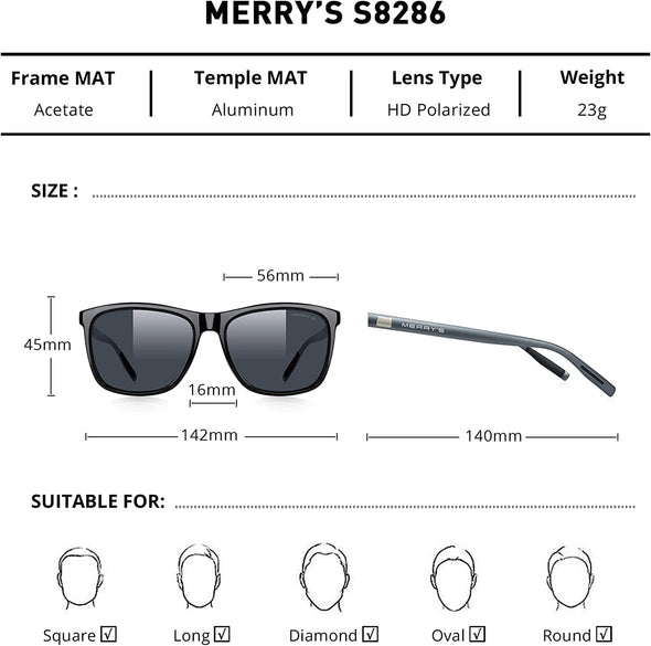 JOLLYNOVA Unisex Polarized Aluminum Sunglasses Vintage Sun Glasses For Men/Women S8286