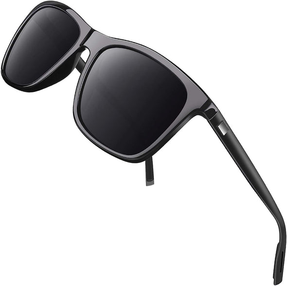 JOLLYNOVA Classic Horn Rimmed Semi Rimless Polarized Sunglasses for Men Women GQO6