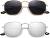 JOLLYNOVA Polarized Hexagon Sunglasses for Women Men Polygon Square Sun Glasses UV400 Protection Metal Frame