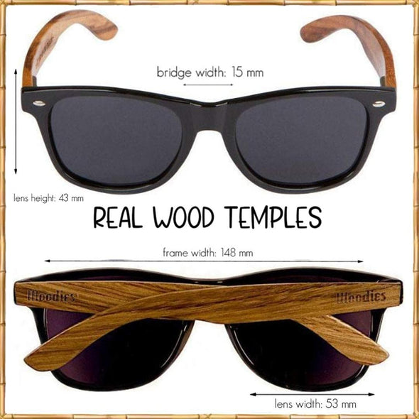 JOLLYNOVA Walnut Wood Sunglasses with Dark Polarized Lenses for Men and Women | 100% UVA/UVB Ray Protection