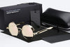 Men's Retro Round Metal HD Polarized Punk Steampunk Sunglasses