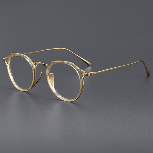 Draz Titanium Vintage Geometric Eyeglasses Frames