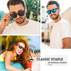 JOLLYNOVA Classic Horn Rimmed Semi Rimless Polarized Sunglasses for Men Women GQO6