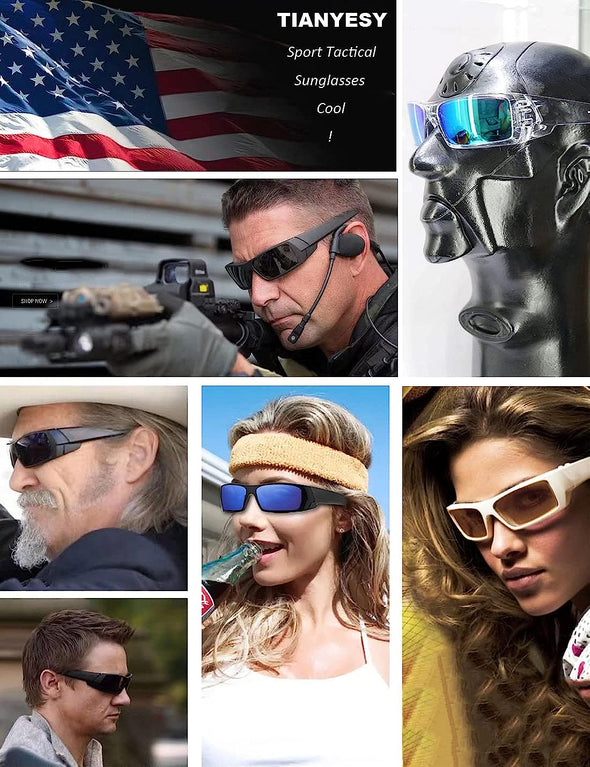 Jollynova Polarized Sunglasses Men Womens Trendy Retro Sports Rectangular Wrap Around Vintage Shot Shield