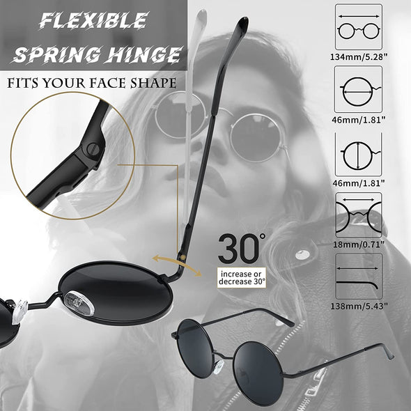 JOLLYNOVA Round Sunglasses for Women Men Circle Sun Glasses UV Protection