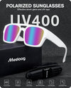 Meeloog Polarized Fit Over Glasses Sunglasses for Men Women, Aviator Sun Glasses Rectangle Wrap Around Shades MST0081