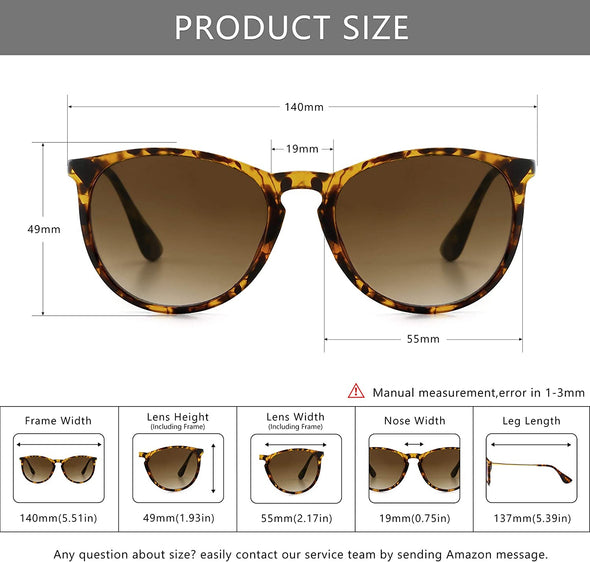 JOLLYNOVA Vintage Round Sunglasses for Women Men Classic Retro Designer Style