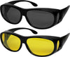 Night Driving Glasses Anti Glare Polarized Night Vision Yellow Driving Fit Over Driving Sunglasses Men and Women