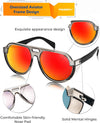 FEISEDY Vintage Aviator Sunglasses Womens Mens Oversized Flat Top Shades 80s Retro Round Sun Glasses B0096