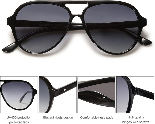 Jollynova Retro Polarized Aviator Sunglasses Womens Mens Classic Double Bridge Sun Glasses SJ2201