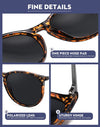 WOWSUN Polarized Sunglasses for Women Vintage Retro Round Mirrored Lens