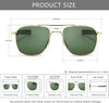 JOLLYNOVA Men's Military Style Polarized Pilot Aviator Sunglasses Bayonet Temples