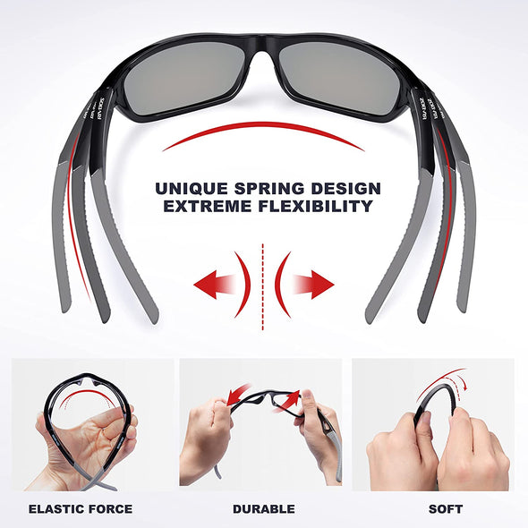 JOLLYNOVA Polarized Sports Sunglasses Driving shades For Men TR90 Unbreakable Frame RB831