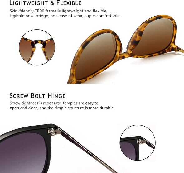 JOLLYNOVA Vintage Round Sunglasses for Women Men Classic Retro Designer Style