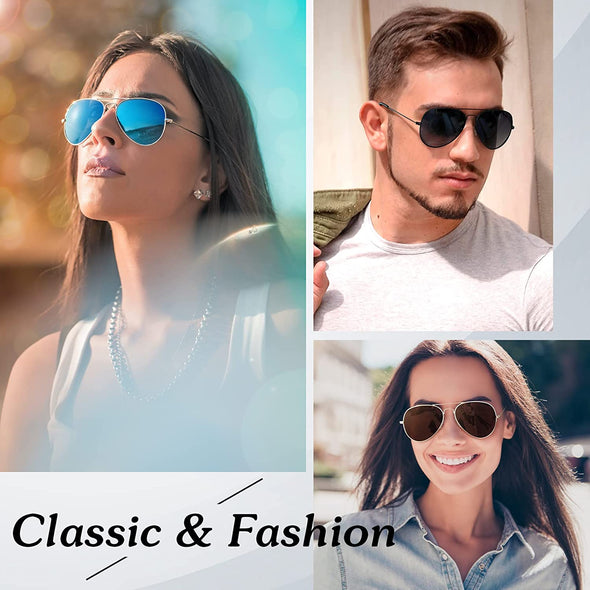JOLLYNOVA Pilot Sunglasses for Men Women,Lightweight Metal Frame,Polarized UV400 Protection Sun Glasses