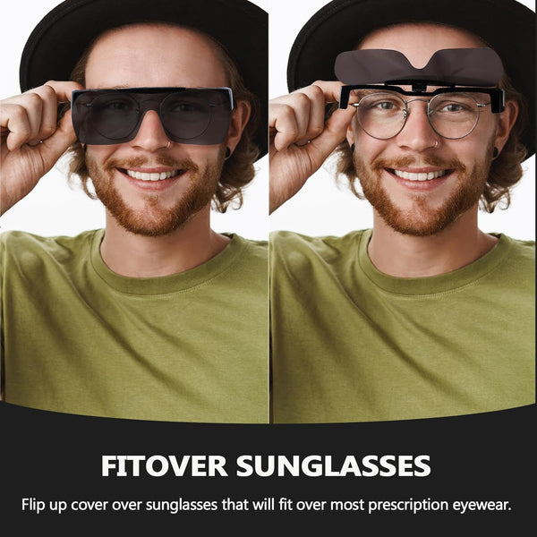 LVIOE Polarized Flip Up Sunglasses Fit Over Prescription Glasses for M Jollynova