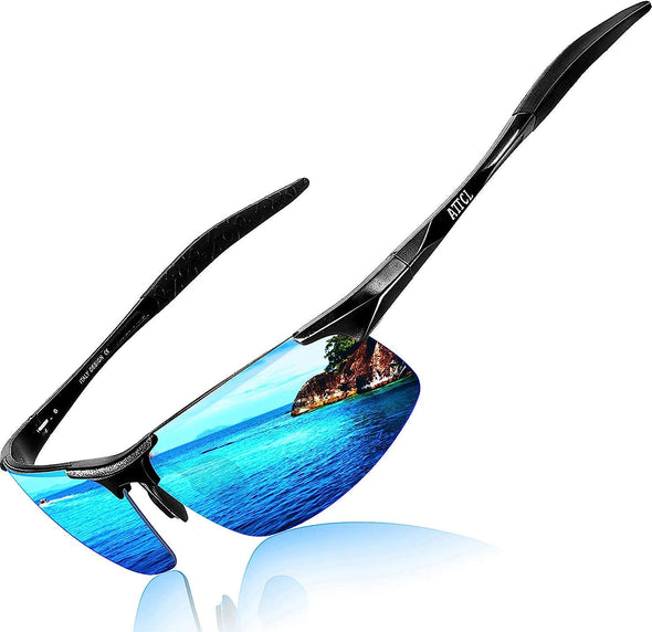 JOLLYNOVA Men's Fashion Driving Polarized Sunglasses for Men - Al-Mg metal Ultralight Frame