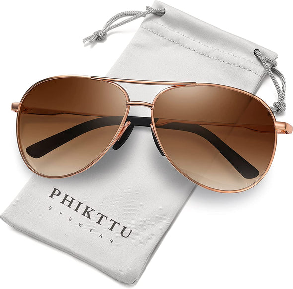 JOLLYNOVA Aviator Sunglasses for Men Polarized - Classic Oversized Shades Metal Mirror UV400 Protection Sport Sun Glasses