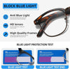 JollyNova HD7 Readers Anti-Blue Light Men's Half Frame Reading Glasses