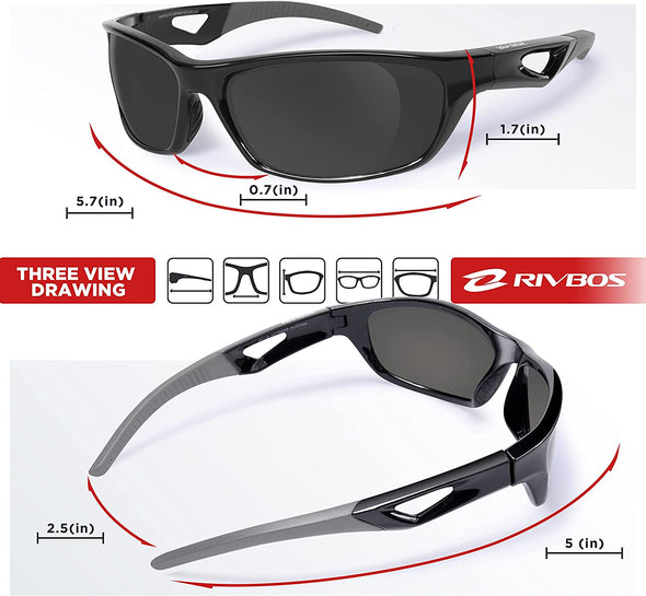 JOLLYNOVA Polarized Sports Sunglasses Driving shades For Men TR90 Unbreakable Frame RB831
