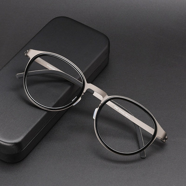 Carter Titanium Vintage Round Eyeglasses Frames