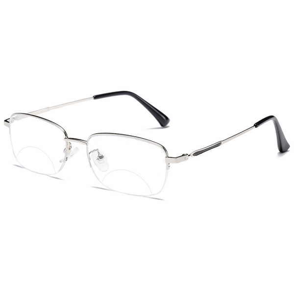MEN S METAL HALF FRAME BIFOCAL READING GLASSES Jollynova