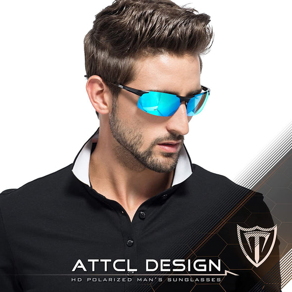 JOLLYNOVA Men's Fashion Driving Polarized Sunglasses for Men - Al-Mg metal Ultralight Frame