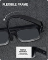 Meeloog Polarized Fit Over Glasses Sunglasses for Men Women, Aviator Sun Glasses Rectangle Wrap Around Shades MST0081