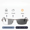 Metal half-frame of multi-focus anti-blue light color-changing reading glasses
