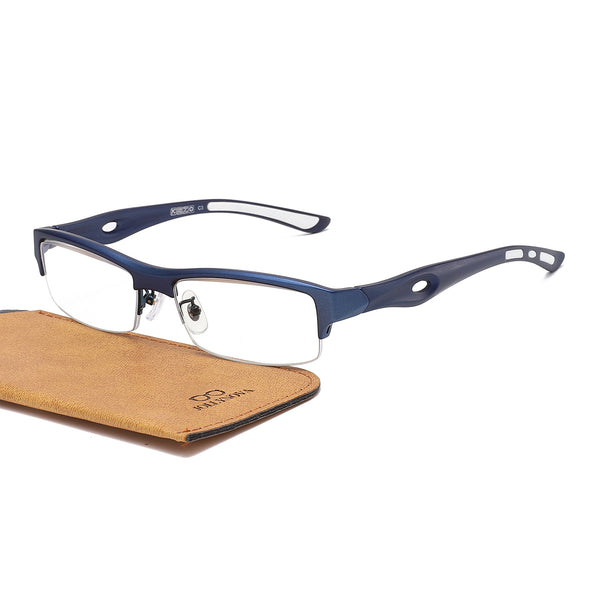 JollyNova HD7 Readers Leon Semi-rimless Anti-Blue Light Men's Reading Glasses
