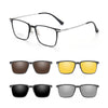 5-in-1 Titanium Glasses Frame With Magnetic Sunglasses Clips