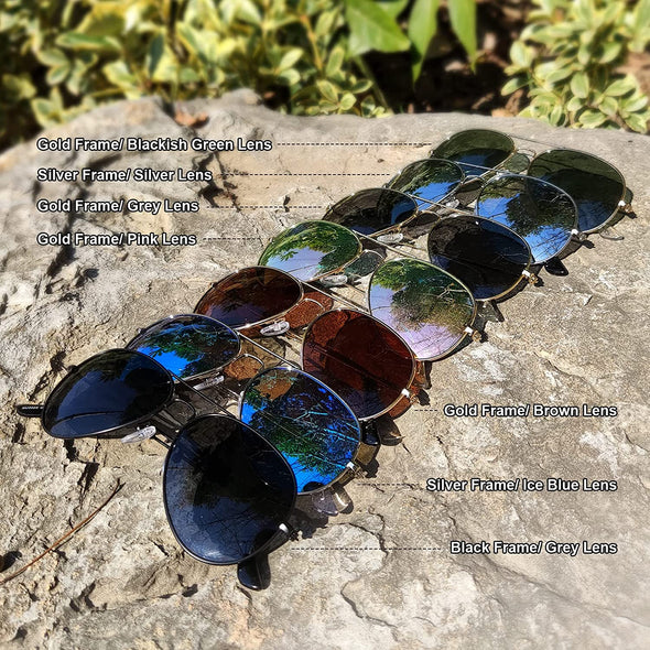 JOLLYNOVA Pilot Sunglasses for Men Women,Lightweight Metal Frame,Polarized UV400 Protection Sun Glasses