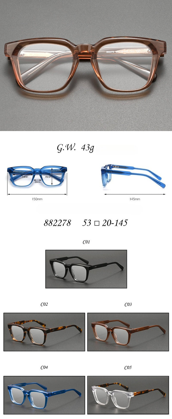 Foreign trade thick plate glasses, retro frames 882278 European and American Danyang wholesale can be equipped with myopia mirror large frame
