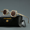 Hux Geometric Titanium Glasses Frame With Magnetic Sunglasses Clips