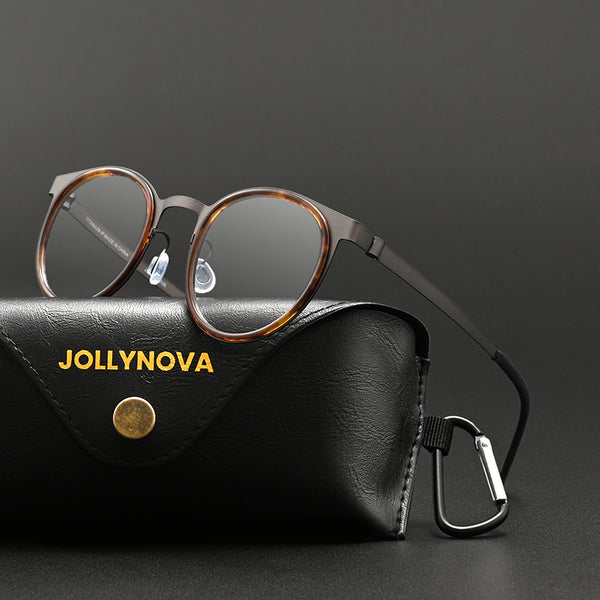 Leander Titanium Vintage Round Eyeglasses Frames