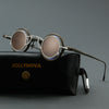 Nhu Round Titanium Glasses Frame With Magnetic Sunglasses Clips