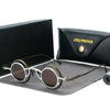 Nhu Round Titanium Glasses Frame With Magnetic Sunglasses Clips