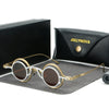Nhu Round Titanium Glasses Frame With Magnetic Sunglasses Clips